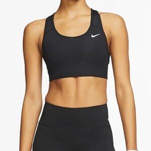 Nike Black Racerback Sports Bra with White Swoosh